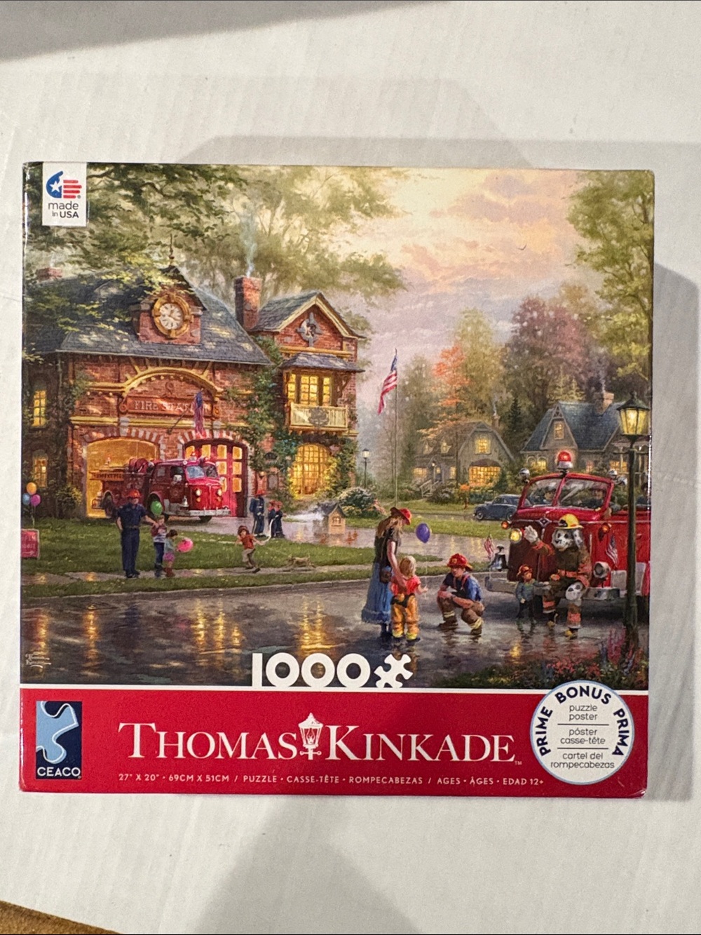 Thomas Kinkade Puzzle - Red and Gold Firehouse Scene